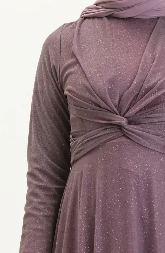 Silbriges Abendkleid 5397-20 Dunkellila 5397-20