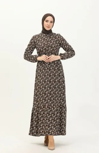 Robe a Motifs 4066-10 Noir Jaune 4066-10
