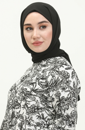 Gefälteltes Kleid 1818-01 Schwarz-Weiß 1818-01