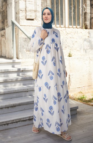 Patterned Dress 10363-03 Saxe 10363-03