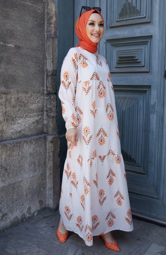 Gemustertes Kleid 10363-04 Orange 10363-04