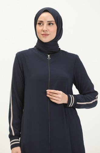 Abaya mit Reißverschluss 5043-06 Dunkelblau 5043-06