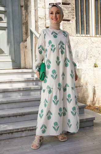 Gemustertes Kleid 10363-02 Grün 10363-02