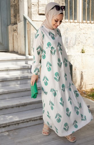 Gemustertes Kleid 10363-02 Grün 10363-02
