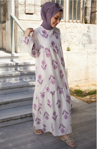 Gemustertes Kleid 10363-05 Fuchsia 10363-05