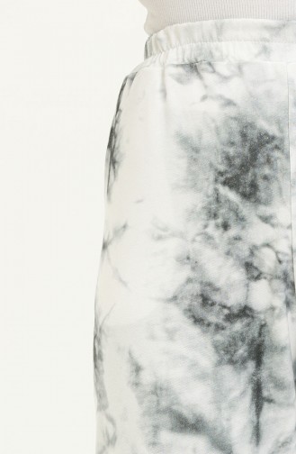 Printed Sweatpants 3024-01 white Black 3024-01