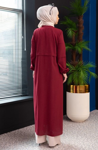 Abaya mit Reißverschluss 3659-01 Burgunderrot 3659-01