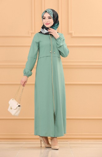 Abaya Zippée 3659-02 Vert Menthe 3659-02
