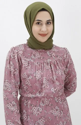 Robe Hijab Rose Pâle 1907-02