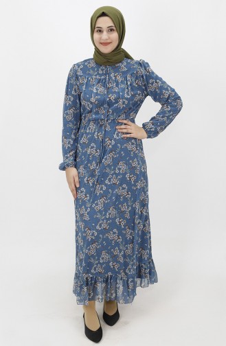 Indigo Hijab Dress 1907-04