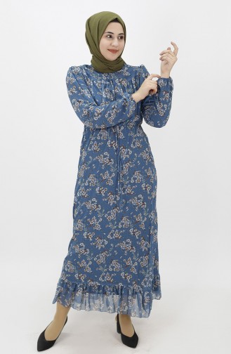 Indigo Hijab Dress 1907-04