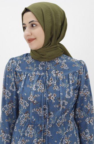 Indigo Hijab Dress 1907-04
