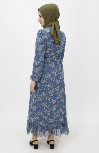 Indigo Hijab Dress 1907-04