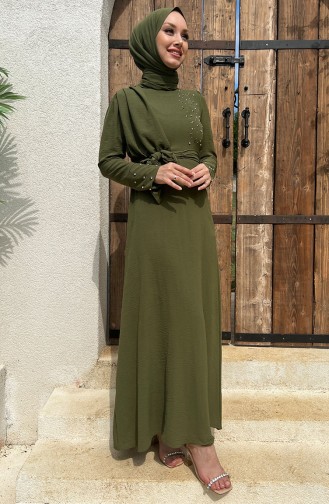 Khaki İslamitische Jurk 10310-01