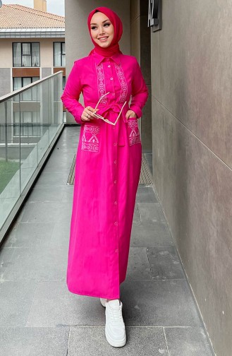 Embroidered Dress 3531-01 Fuchsia 3531-01