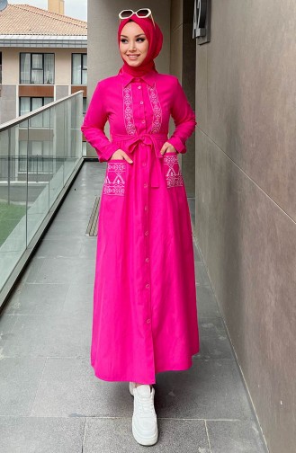 Embroidered Dress 3531-01 Fuchsia 3531-01