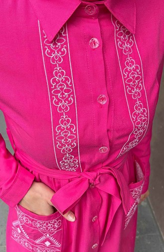 Besticktes Kleid 3531-01 Fuchsia 3531-01