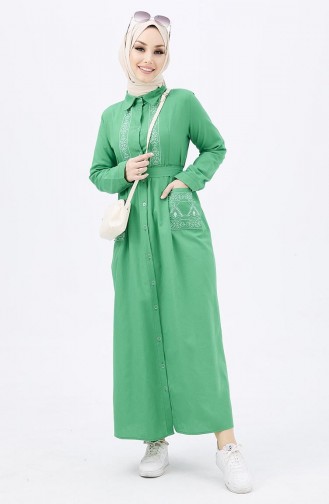 Robe Brodée 3531-04 Vert 3531-04