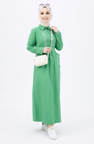 Embroidered Dress 3531-04 Green 3531-04