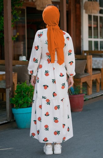 Gemustertes Kleid 8884-02 Orange 8884-02