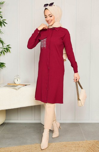 Tunika mit Taschendetail  3984-01 Burgunderrot 3984-01