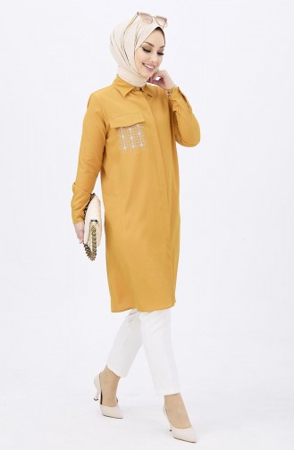 Pocket Detailed Tunic 3984-05 Yellow 3984-05