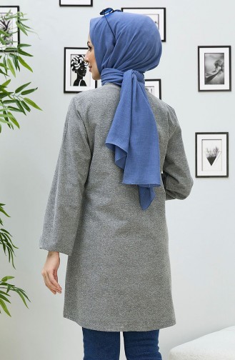 Buttoned Tunic 3998-01 Dark Gray 3998-01