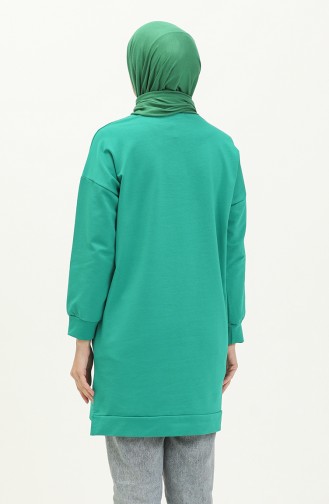 Necklace Detail Sports Tunic 2730-02 Green 2730-02