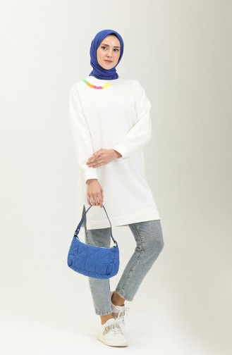 Necklace Detailed Sports Tunic 2730-07 Ecru 2730-07