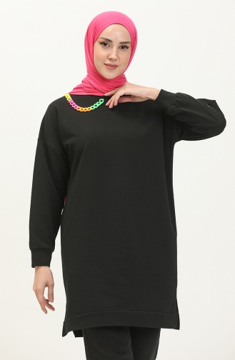 Necklace Detailed Sports Tunic 2730-08 Black 2730-08