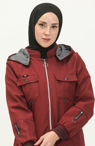 Fermuarlı Cepli Mont Bordo 11002