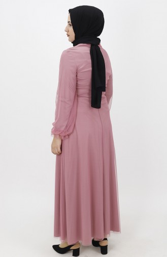 Dusty Rose Hijab Evening Dress 2354-02