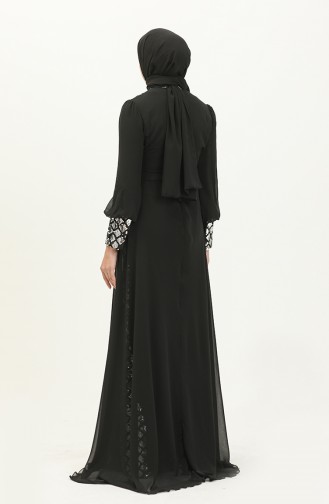 Silver Gray Hijab Evening Dress 13225