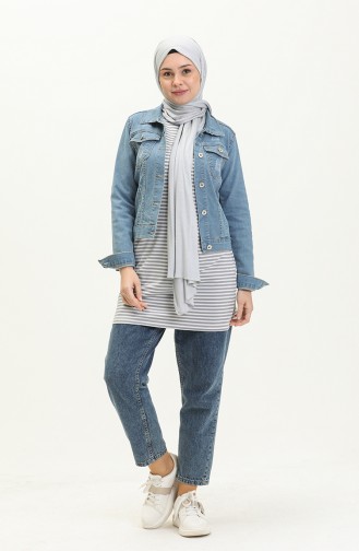 Jeansblau Jacke 13373