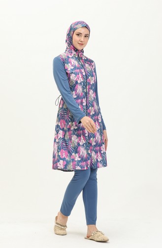 Blau Hijab Badeanzug 13992