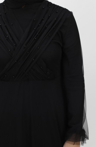Schwarz Hijab-Abendkleider 2354-05
