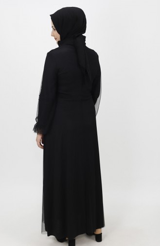 Schwarz Hijab-Abendkleider 2354-05
