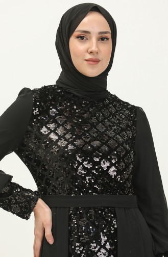 Schwarz Hijab-Abendkleider 13224