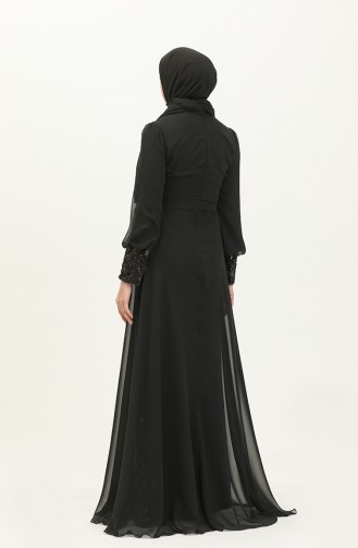 Schwarz Hijab-Abendkleider 13224