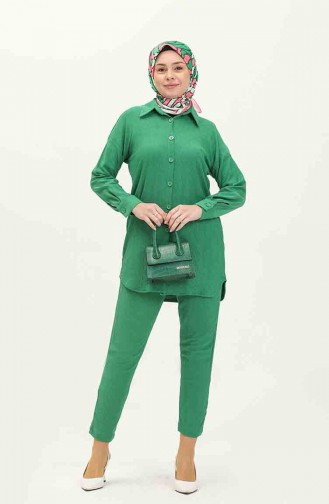 Geknöpfte Tunika-Hose Zweier-Set 2752-04 Grün 2752-04