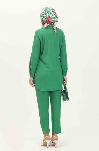 Geknöpfte Tunika-Hose Zweier-Set 2752-04 Grün 2752-04