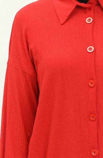 Geknöpfte Tunika-Hose Zweier-Set 2752-06 Rot 2752-06