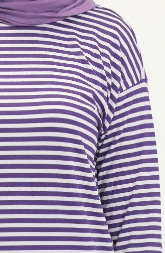 Striped Tunic 2212-03 Purple white 2212-03