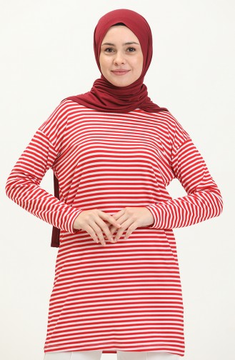 Gestreifte Tunika 2212-04 Rot Weiß 2212-04