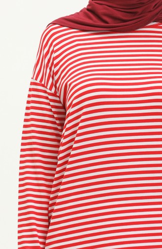 Striped Tunic 2212-04 Red white 2212-04
