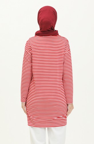 Gestreifte Tunika 2212-04 Rot Weiß 2212-04