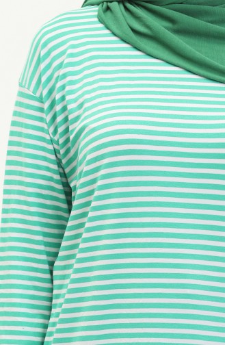 Striped Tunic 2212-06 Green white 2212-06