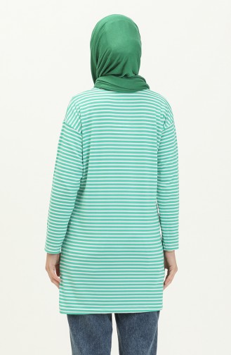 Striped Tunic 2212-06 Green white 2212-06