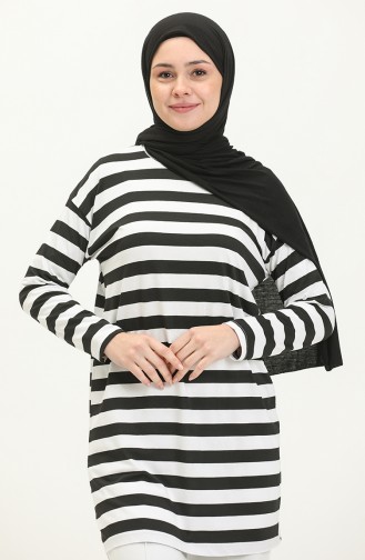 تونيك بخطوط 2212A-02 أسود أبيض 2212A-02