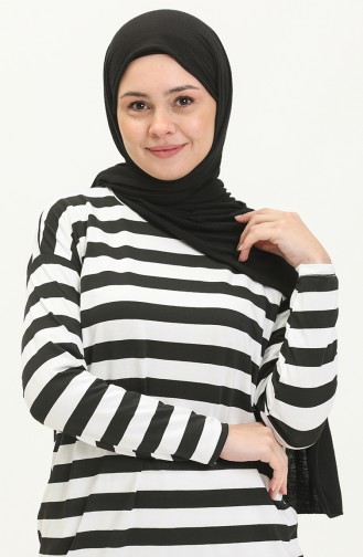 تونيك بخطوط 2212A-02 أسود أبيض 2212A-02